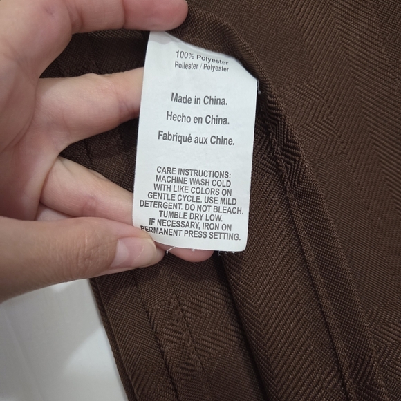 Ex-Cell Home Fashions Brown Square Design Shower Curtain - Picture 3 of 4